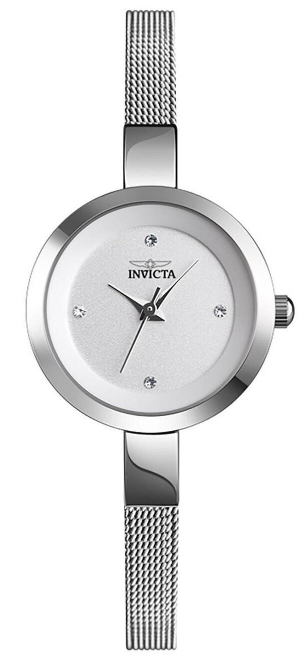 Invicta Angel Lady 26mm Silver Tone Case White Metal Dial Silver Band 70295